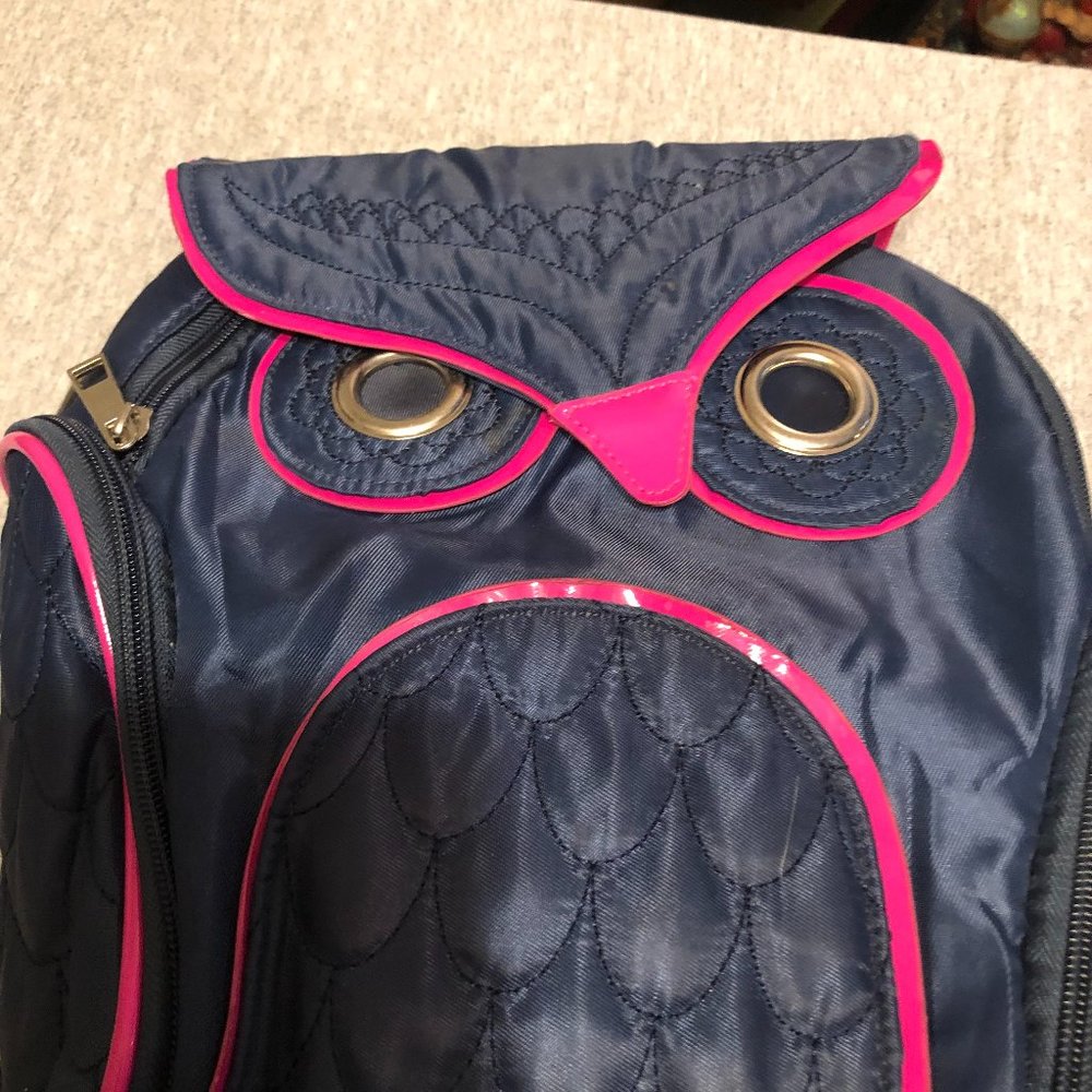 Navy and Red Owl Back Pack